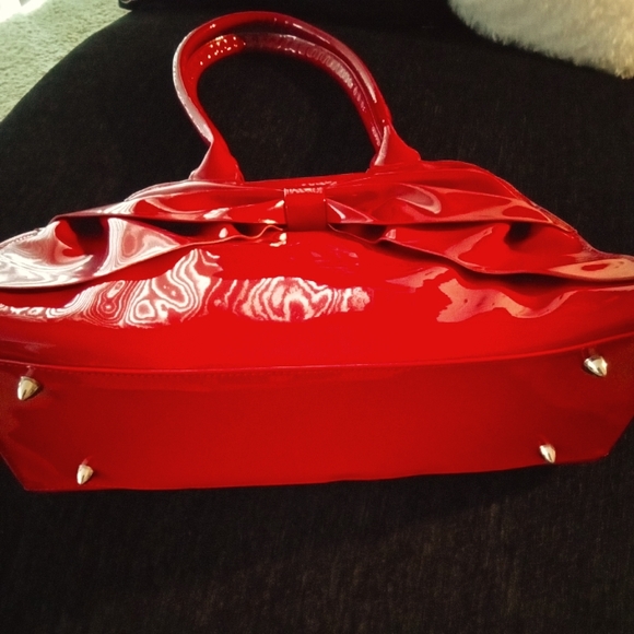 Lux de Ville Red Kisslock Bow Bag - Picture 4 of 14